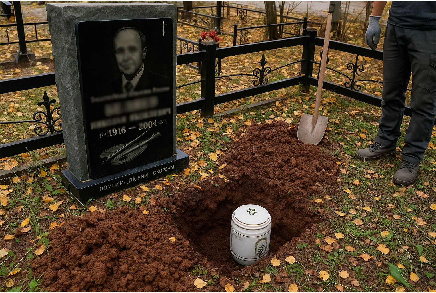 Поодзахоронение урны с прахом в родственную могилу
