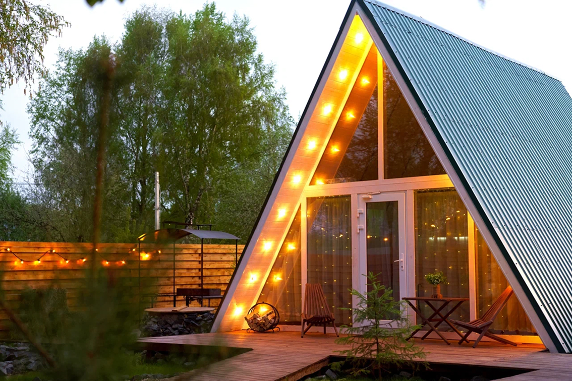 A-frame домик в Aframe Happy