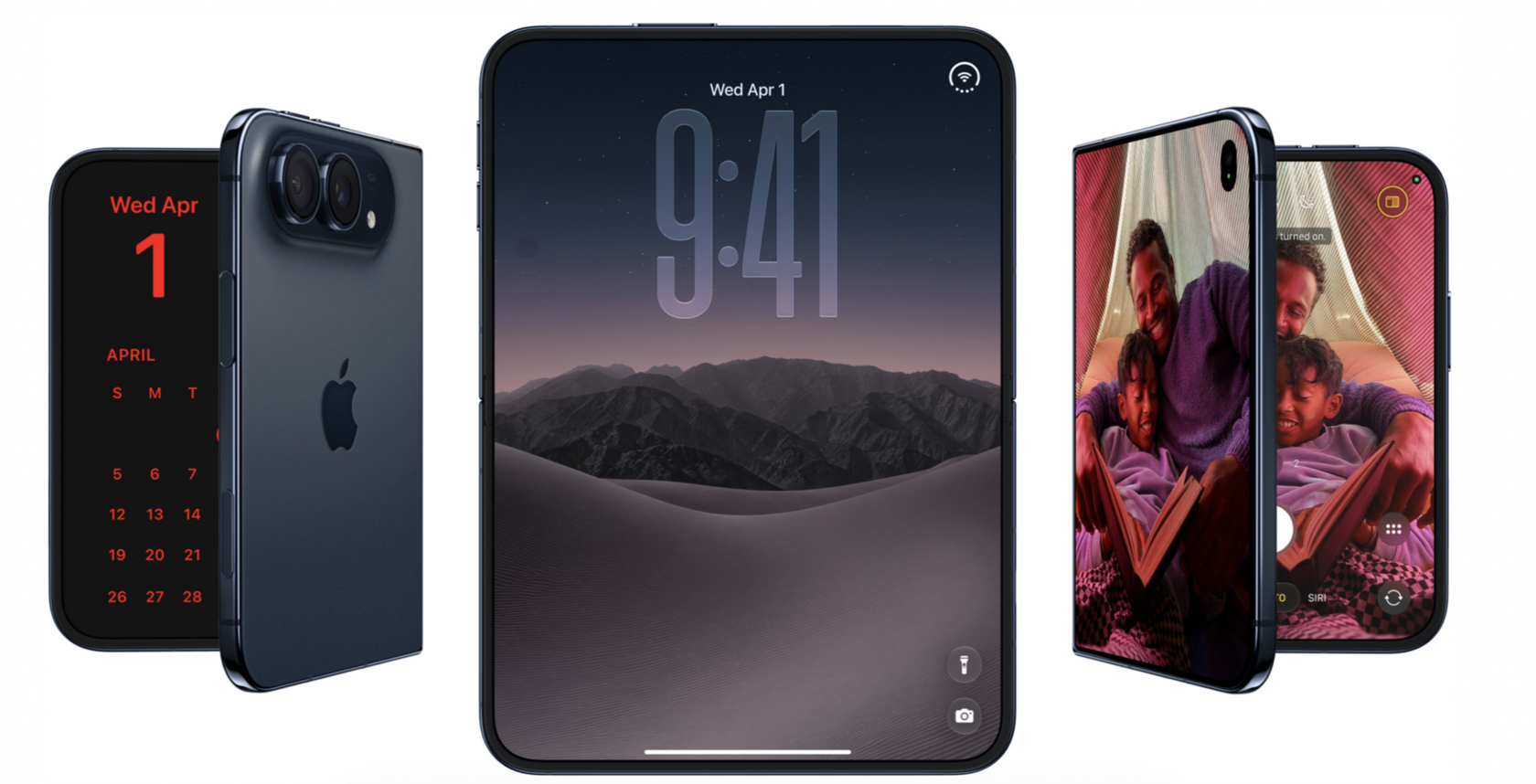 iPhone Duo Night Sky в раскрытом, сложенном и полуоткрытом виде