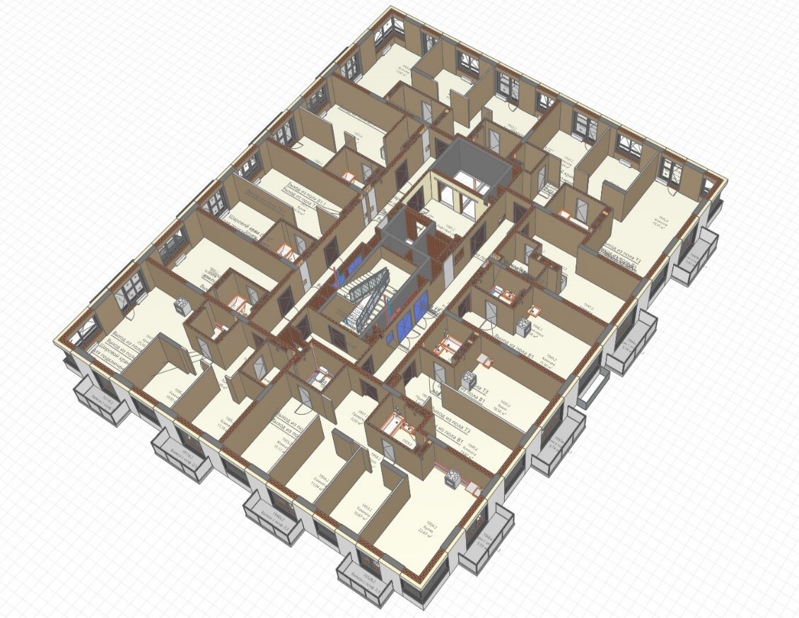 Рядовой этаж блок-секции