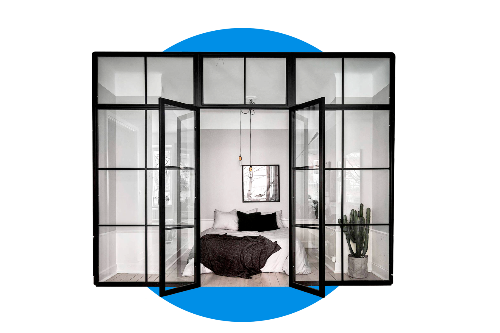 Распашная межкомнатная перегородка