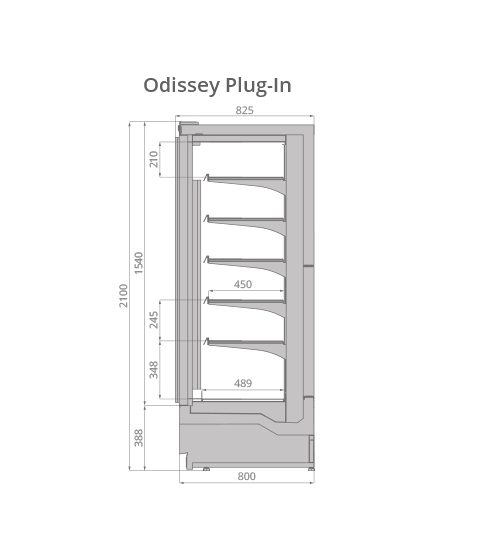 Горка пристенная Брэндфорд / Brandford ODISSEY PLUG-IN чертёж