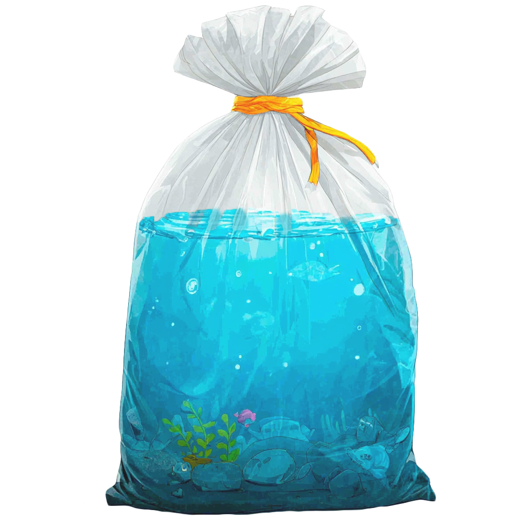 Пакет, в котором плавают рыбы