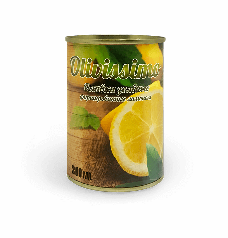 Оливки зеленые фаршированные лимоном "Olivissimo"