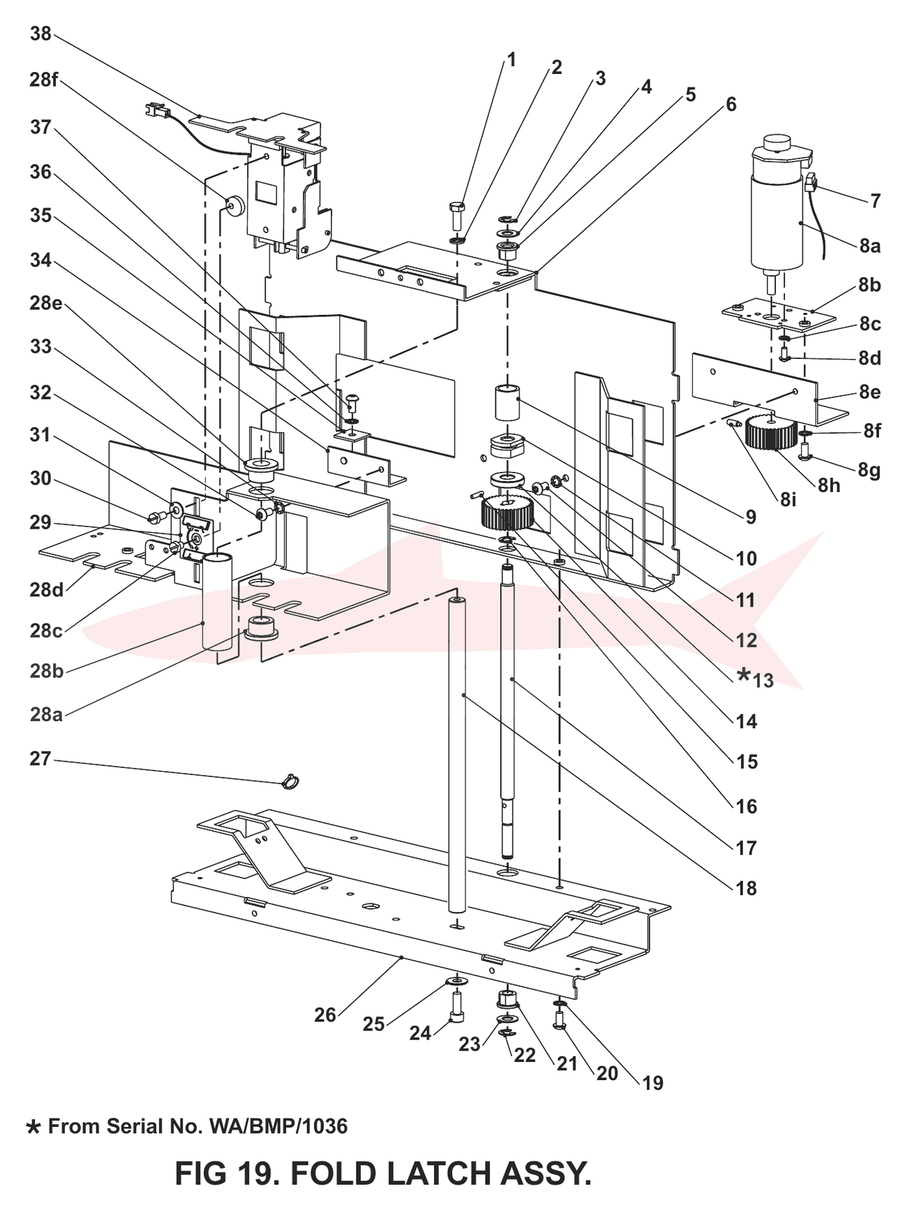 Morgana BookMaster Pro Fig 19 Fold Latch Assembly — схема деталей
