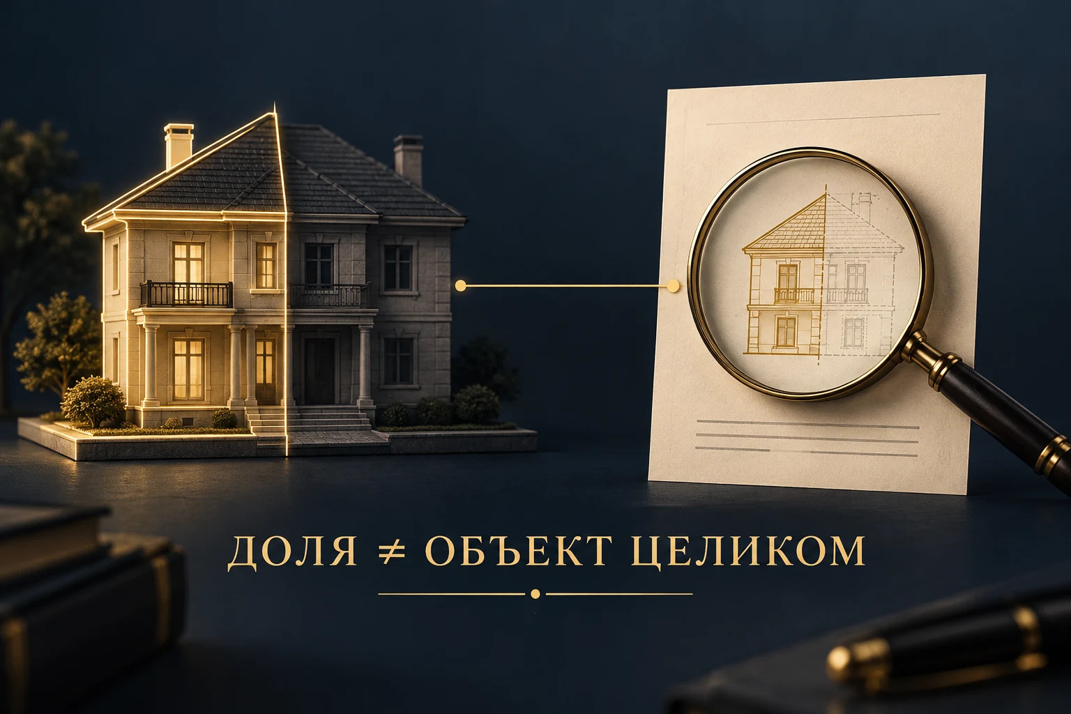 Концептуальное сравнение доли в праве на дом и всего объекта недвижимости