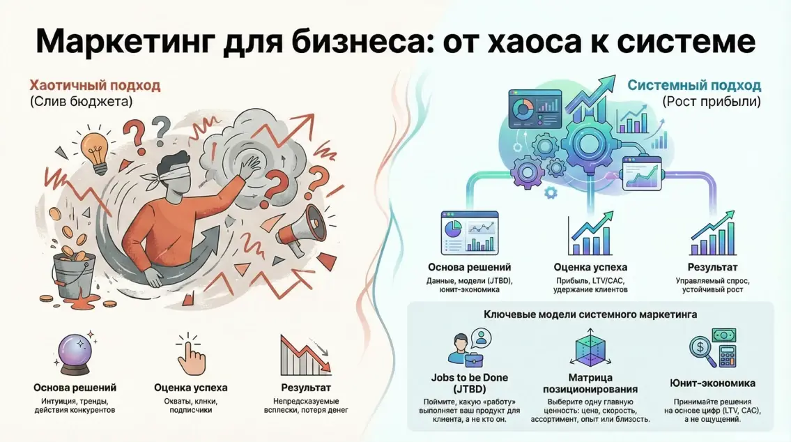 Инфографика Как выстроить маркетинг для бизнеса