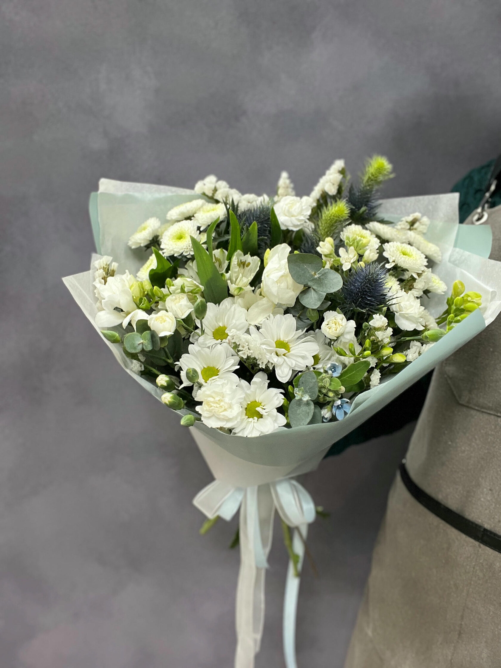 Букет бело - голубой Букетная 54