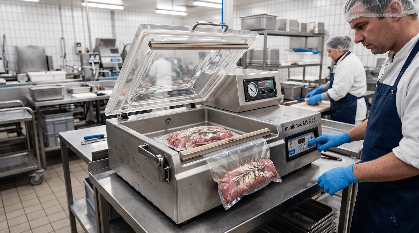 Камерный вакуумный упаковщик для герметичной упаковки продуктов