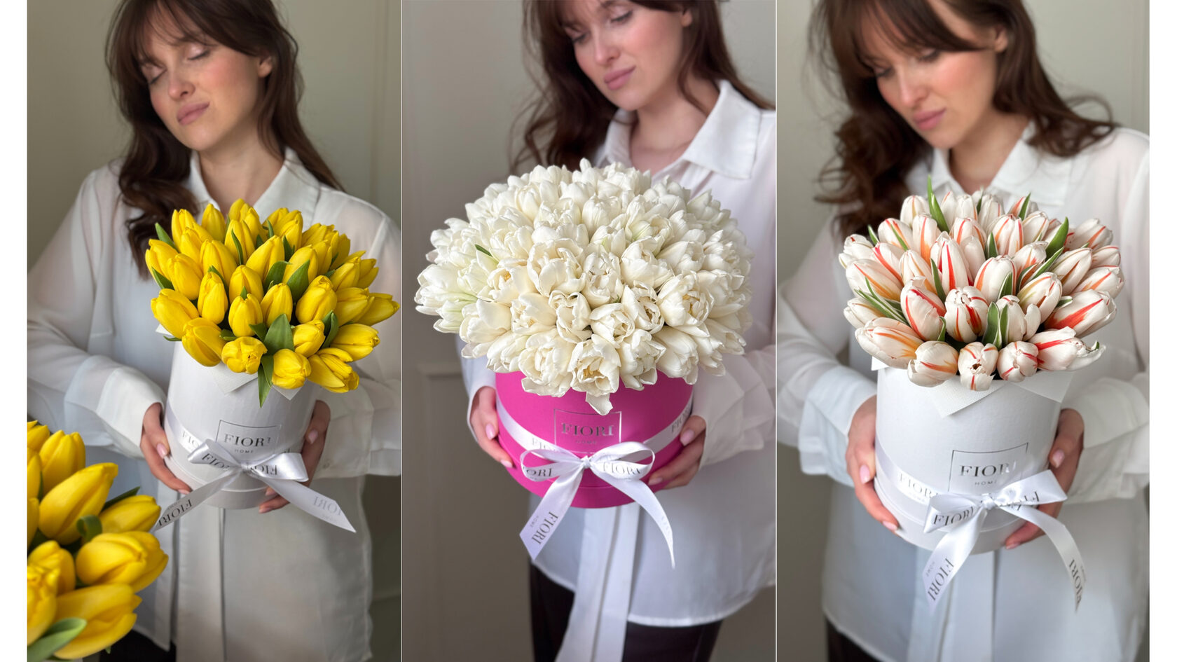 тюльпаны в шляпной коробке