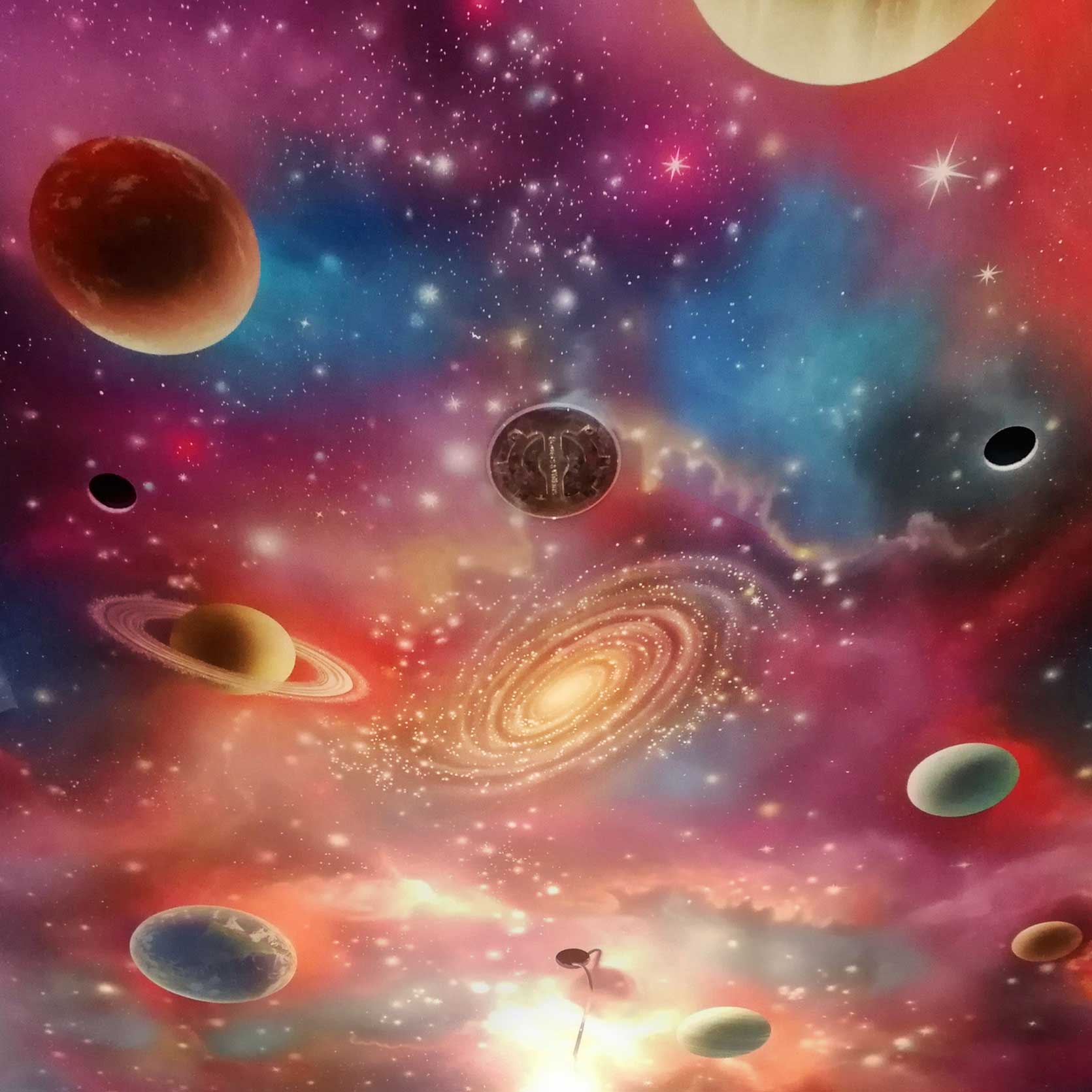 Роспись потолков космос, Роспись потолков на заказ цена, Роспись потолка цена