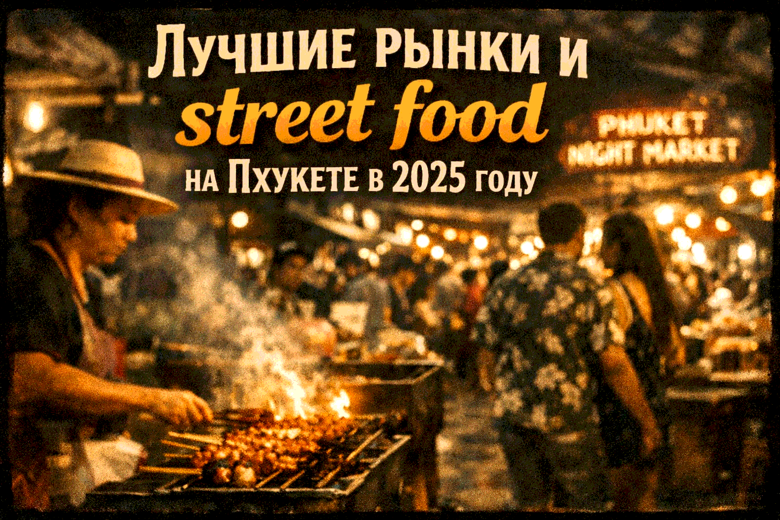 Почему рынки и street food — душа Пхукета Представьте: тёплый вечер, ароматы жареного мяса, свежих морепродуктов и специй, яркие прилавки и улыбки местных. Лучшие рынки и street food на Пхукете — это не просто еда, а настоящее приключение: от гриллованных