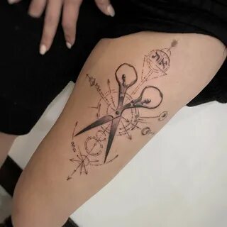 Ножницы 21 см deVENTE. Tattoo двухцветные прорезиненные кольца 4091802