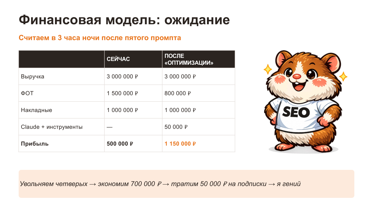 Финмодель: ожидание
