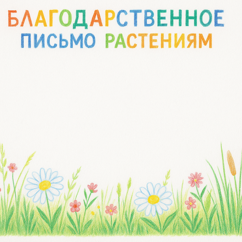 Фон для благодарственного письма растениям от семьи