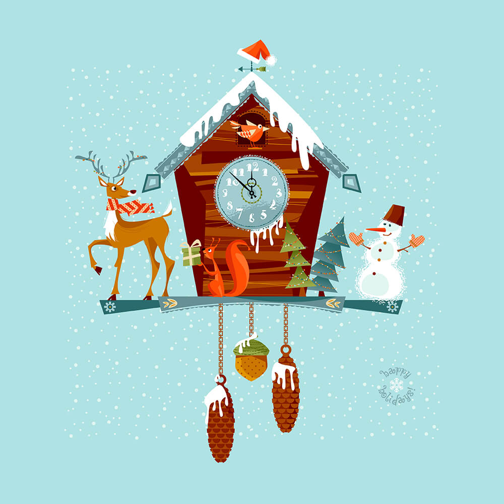 Зимние часы с кукушкой