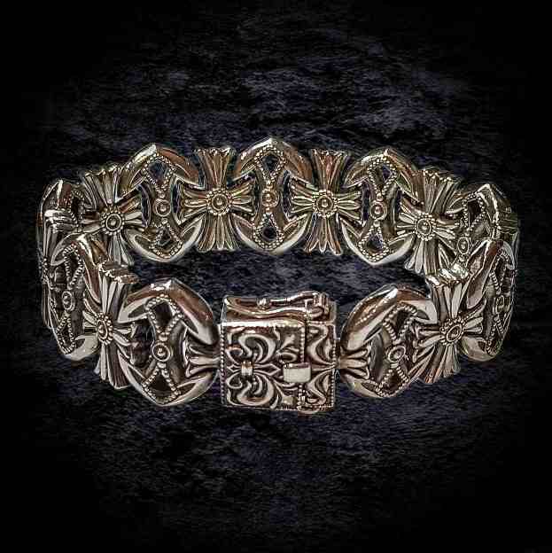 мужской массивный браслет, браслет из серебра мужской.