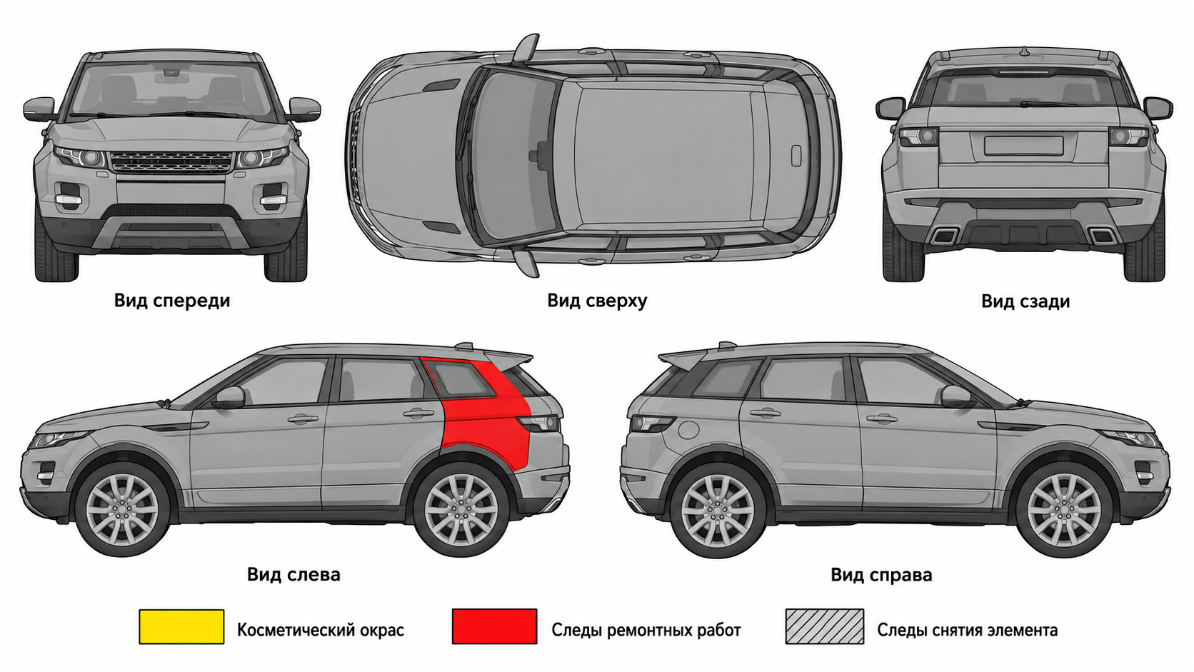 Карта ЛКП Land Rover Range Rover Evoque
