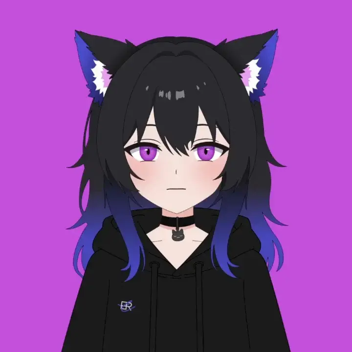Фурри VTuber модель кошкодевочки с ушками для VTube Studio