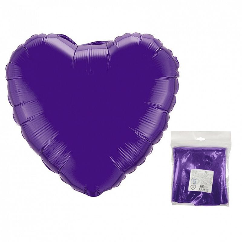 18"/46 см FM Сердце Фиолетовый / Heart Violet / 1 шт - Flex Metal.