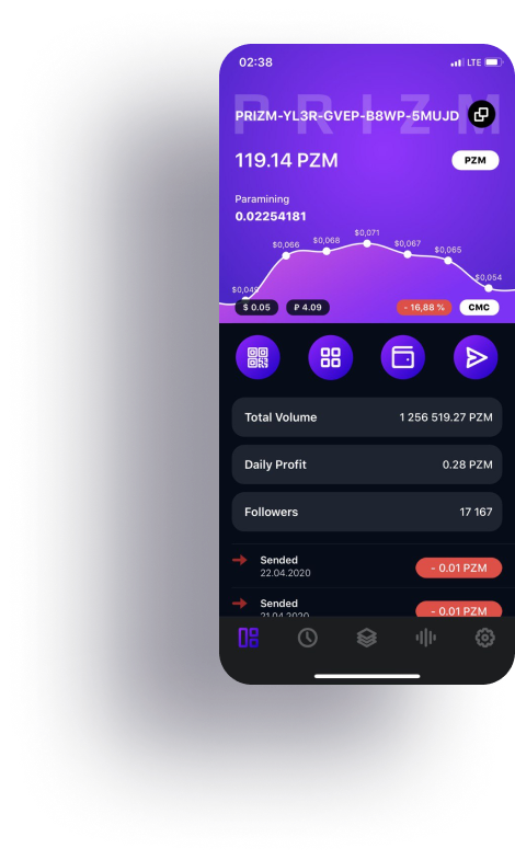 создание кошелька prizm