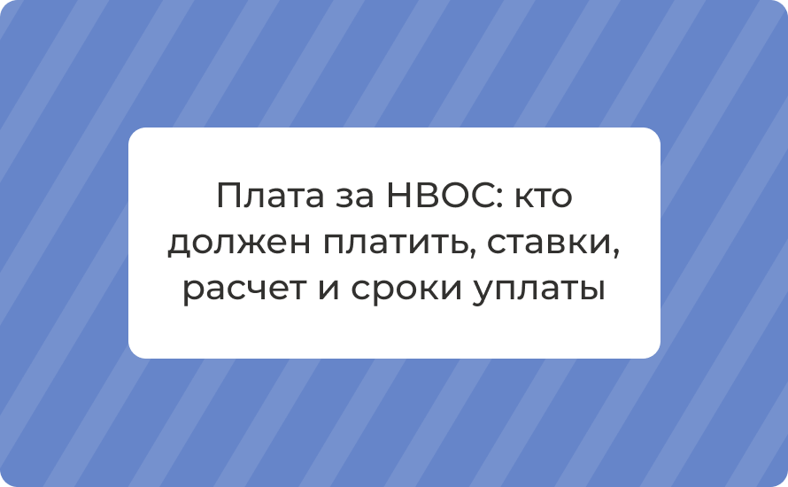 Плата за НВОС в 2026 году: кто должен платить, ставки, расчет и сроки уплаты