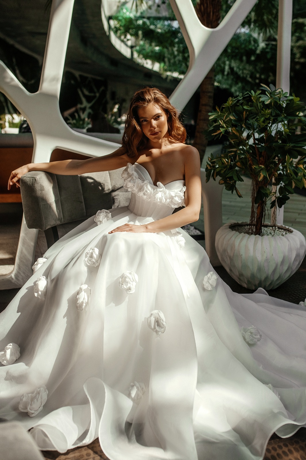 Свадебное платье а-силуэта Батайск прокат