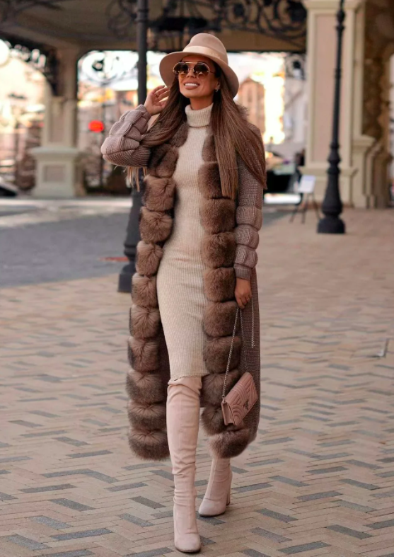Женские зимние пальто с мехом
