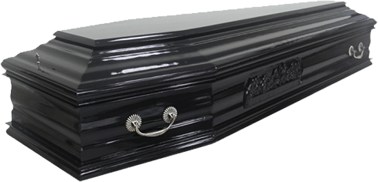 Гроб лакированный, &quot;Новара&quot;, шестигранный черный