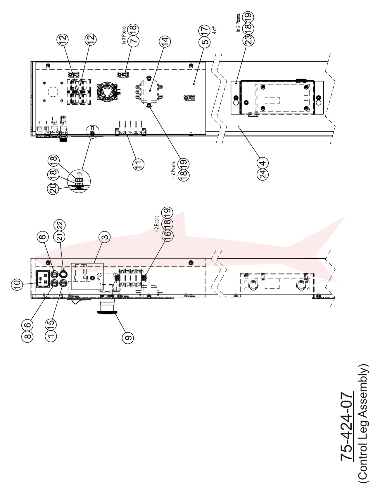 Morgana AutoCreaser Pro XW 75-424-07 Control Leg Assembly — схема деталей