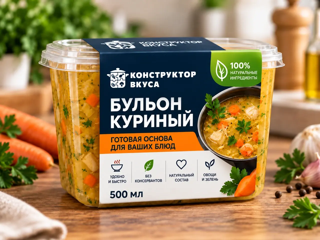 Куриный бульон «Конструктор вкуса» в упаковке