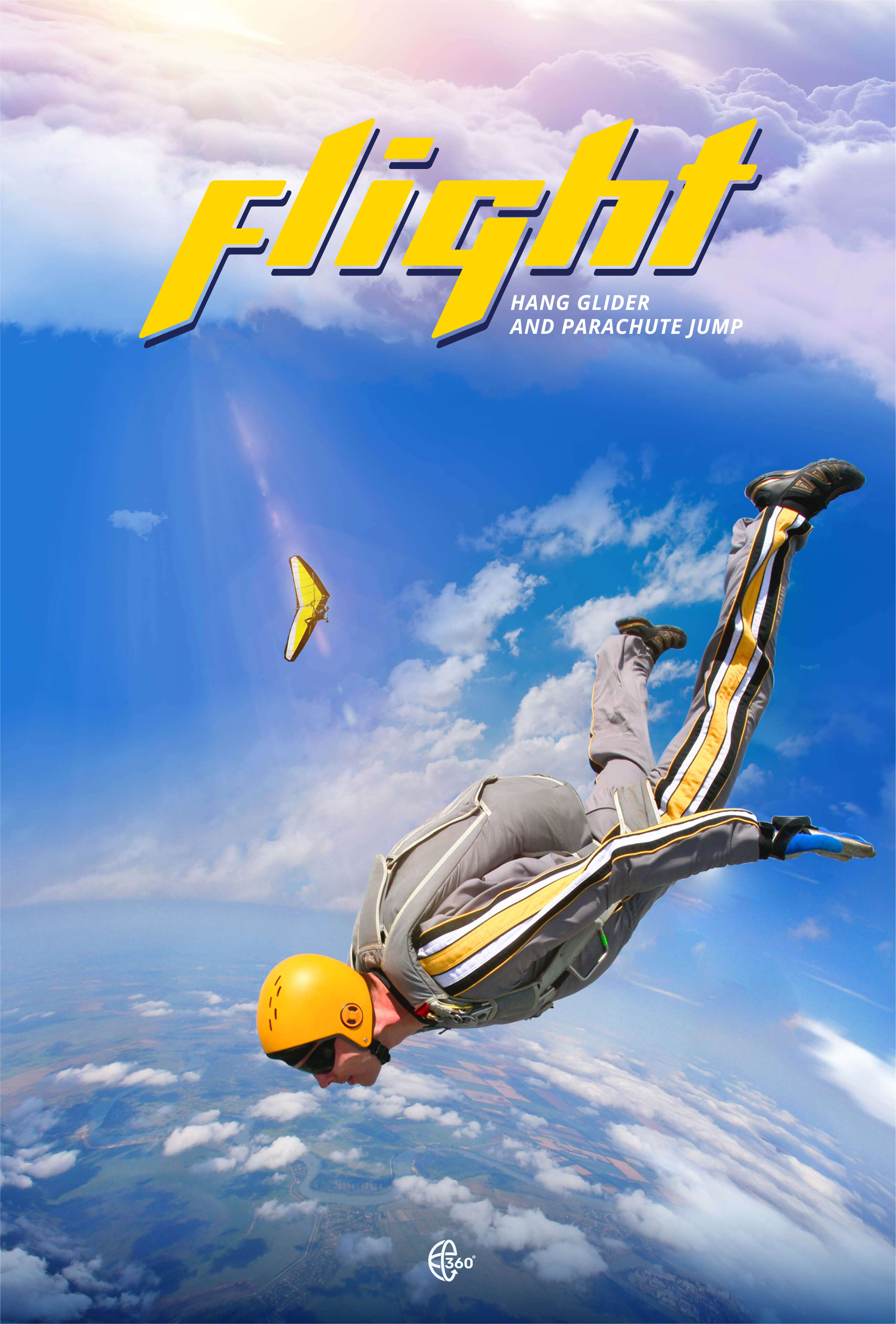 Flight Hang Glider And Parachute Jump