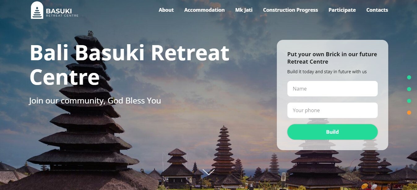 Сайт Bali Basuki Retreat Centre