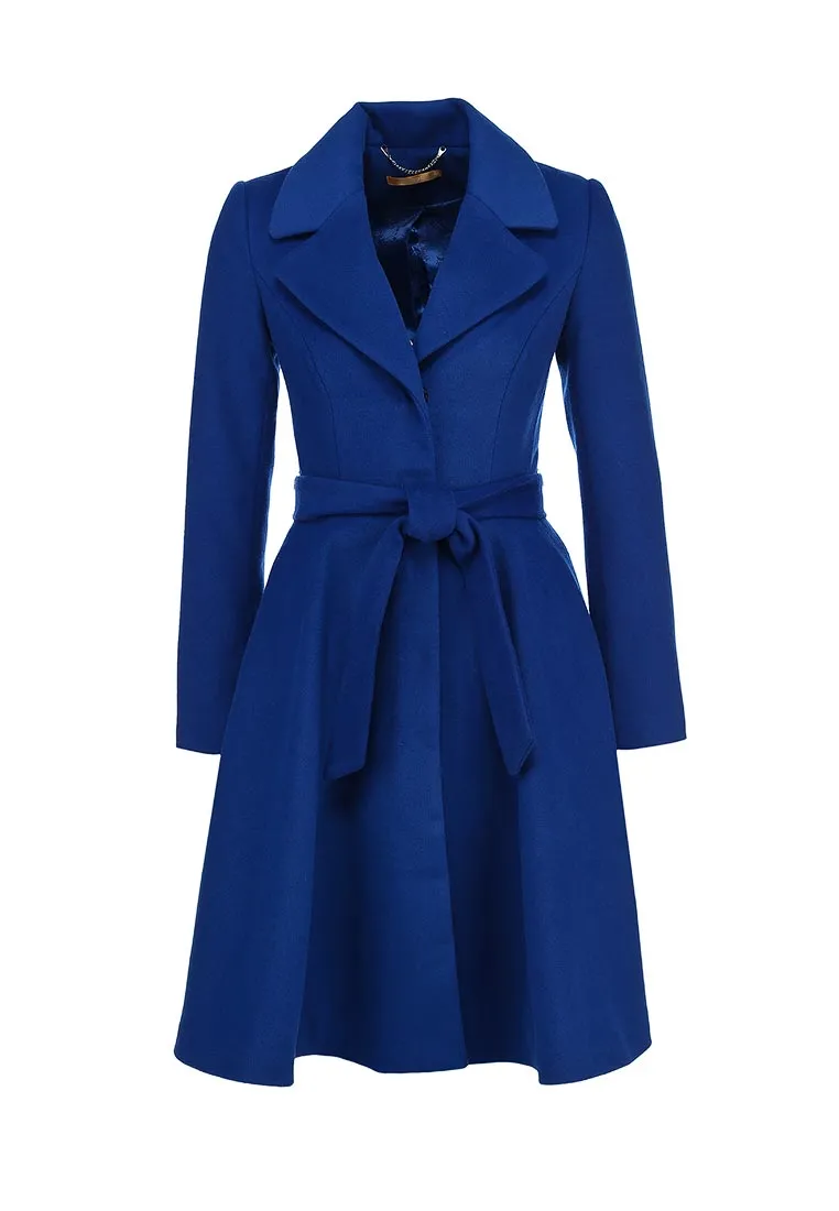 Синее пальто купить. Пальто Zarina голубое.