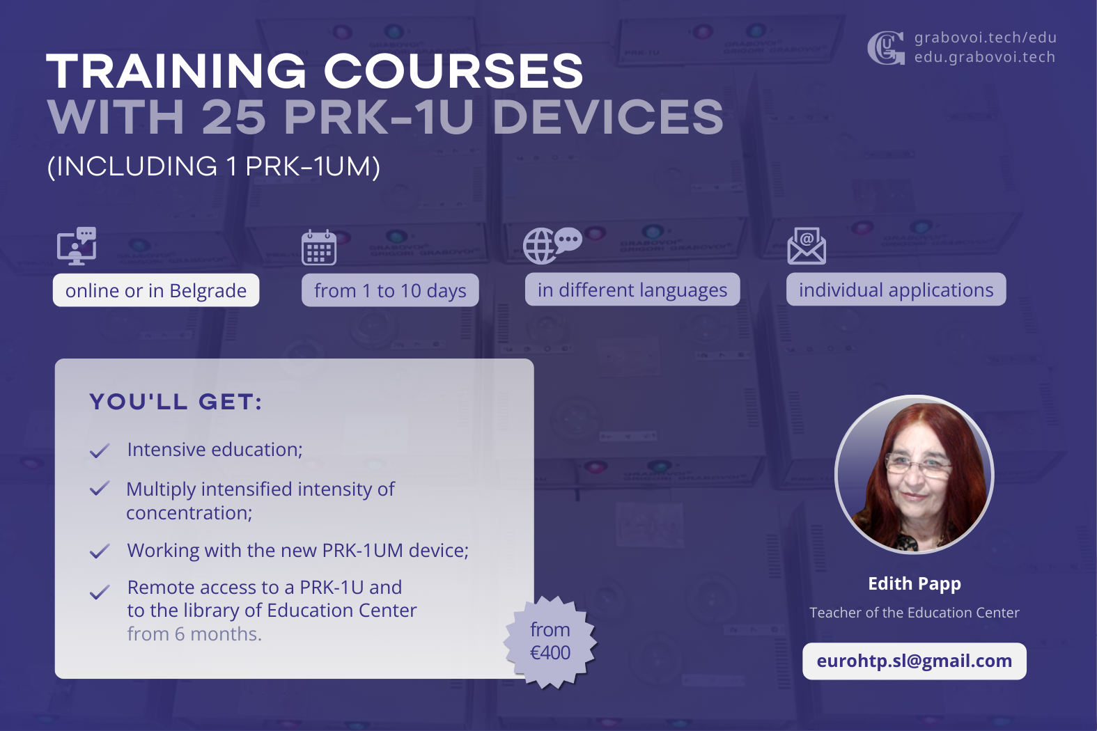 Training courses with 25 PRK-1U with Edith Papp