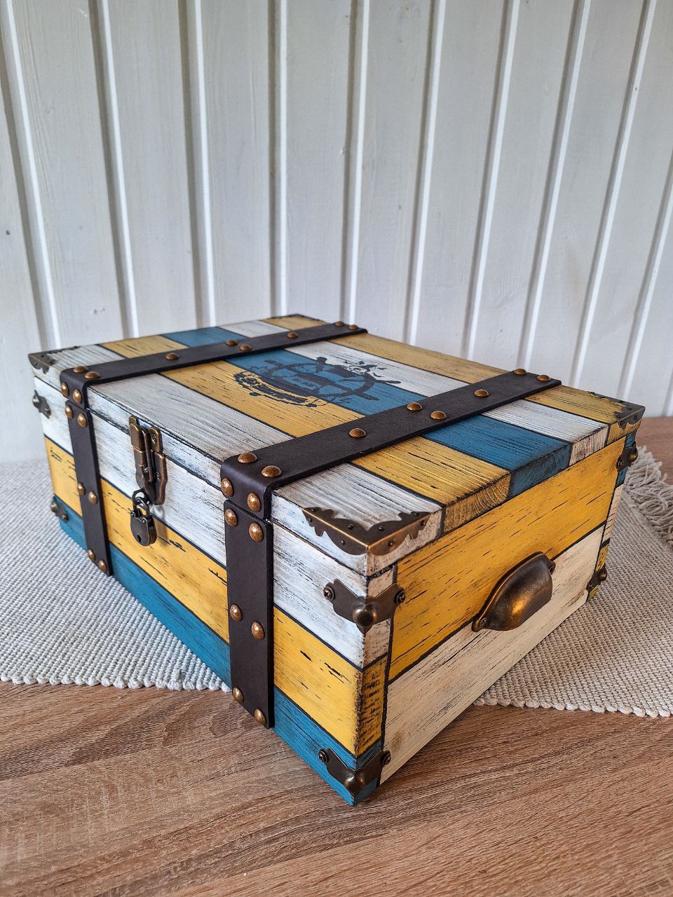 Сундук книжник Лодочная доска деревянный