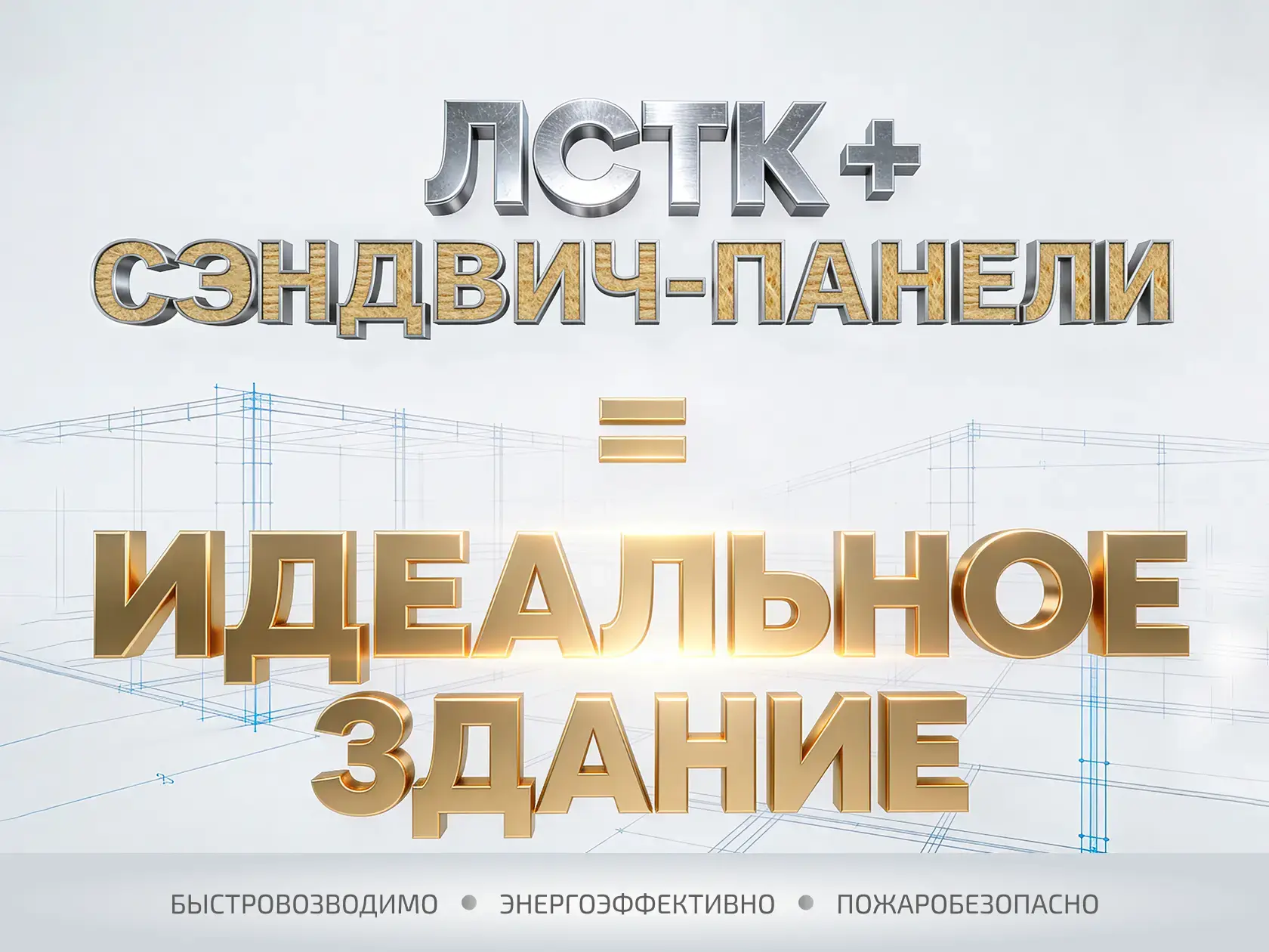 Быстровозводимое здание из ЛСТК и сэндвич-панелей