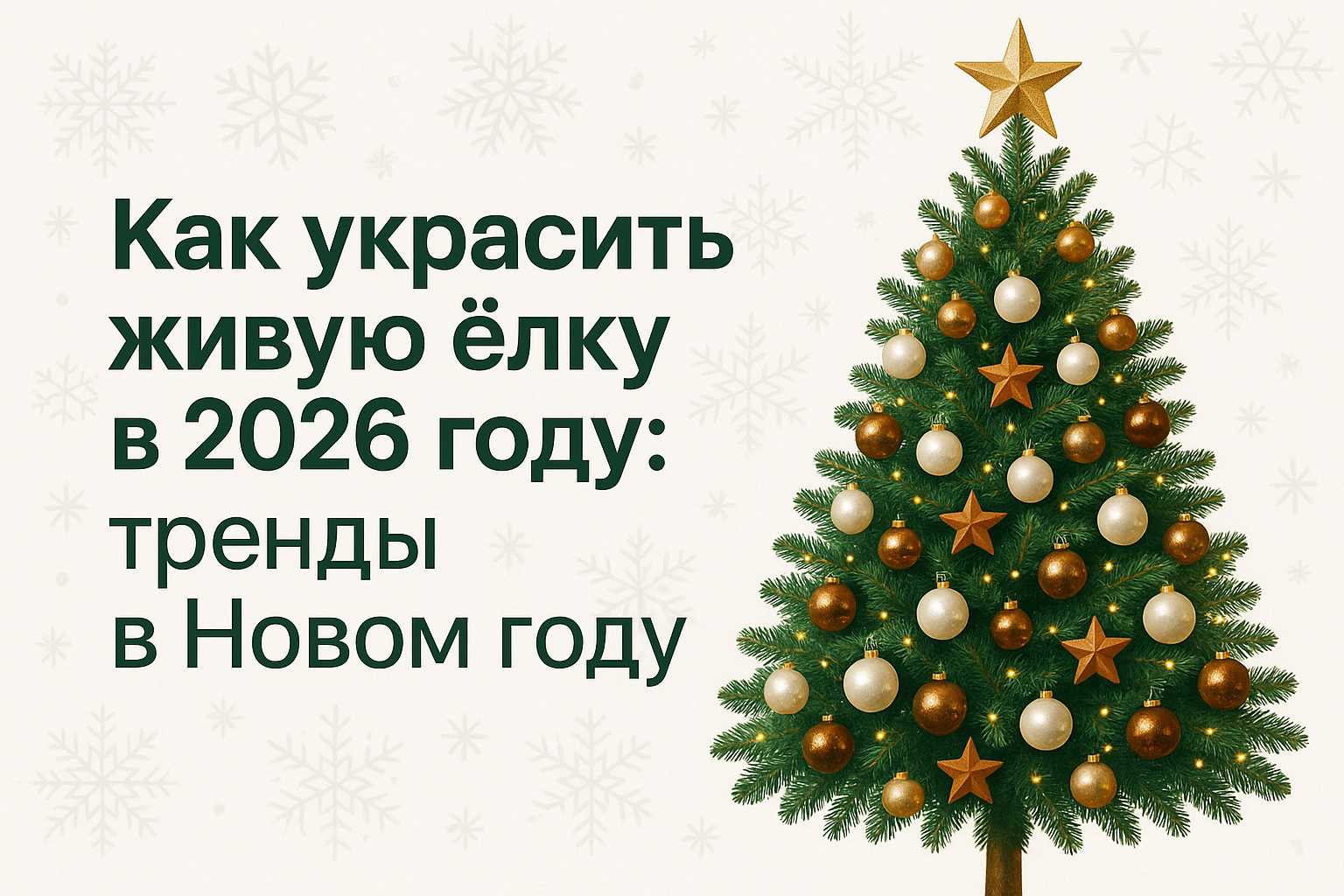 Как украсить живую ёлку в 2026 году
