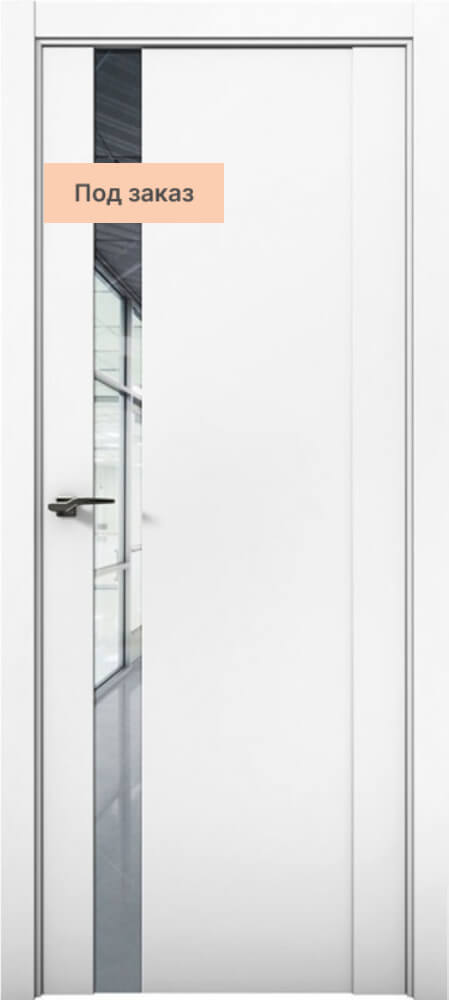 Дверь межкомнатная Parma (Парма) 30012 Остекленная стекло прозрачное зеркало цвет Аляска суперматовая