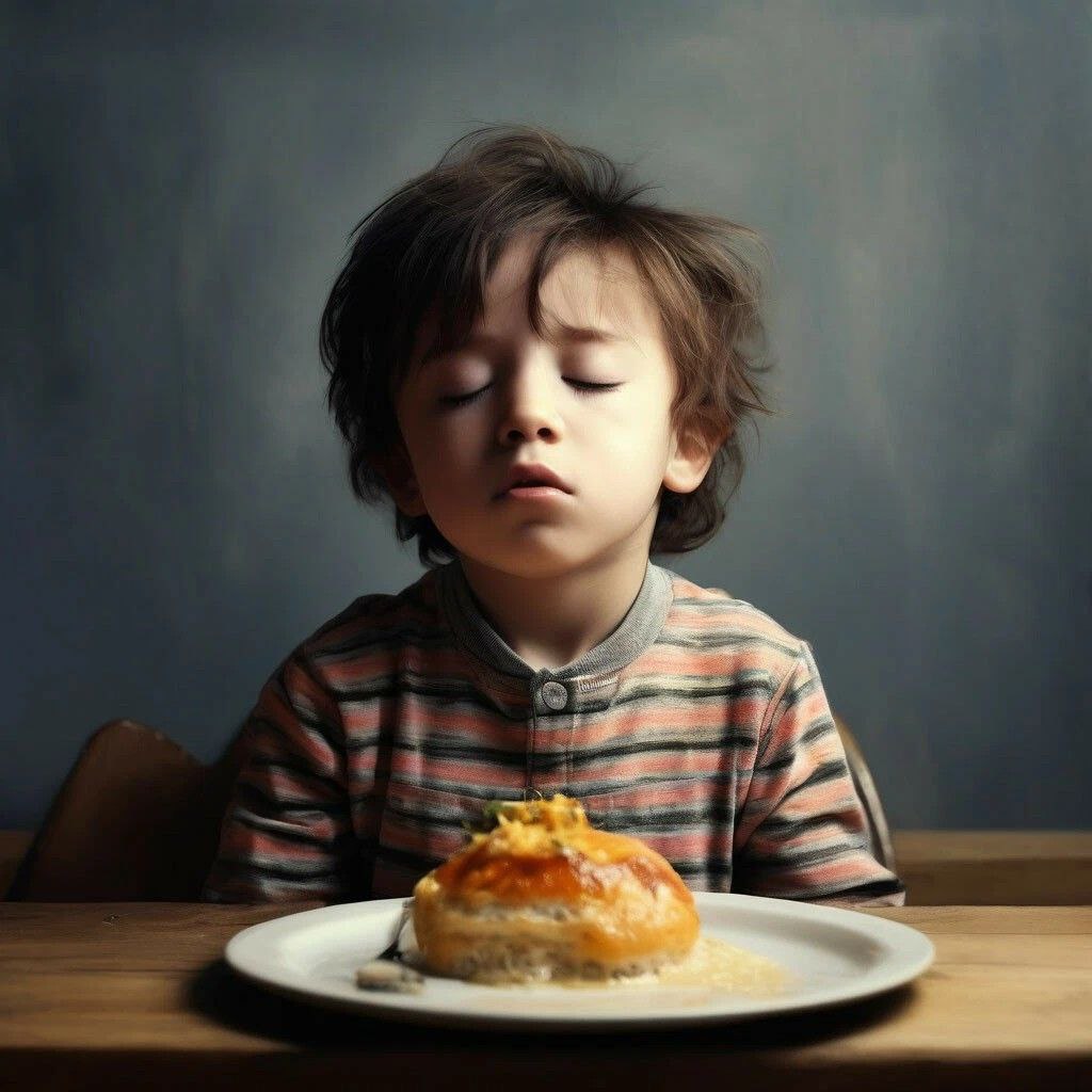 Ребенка заставляют есть пищу