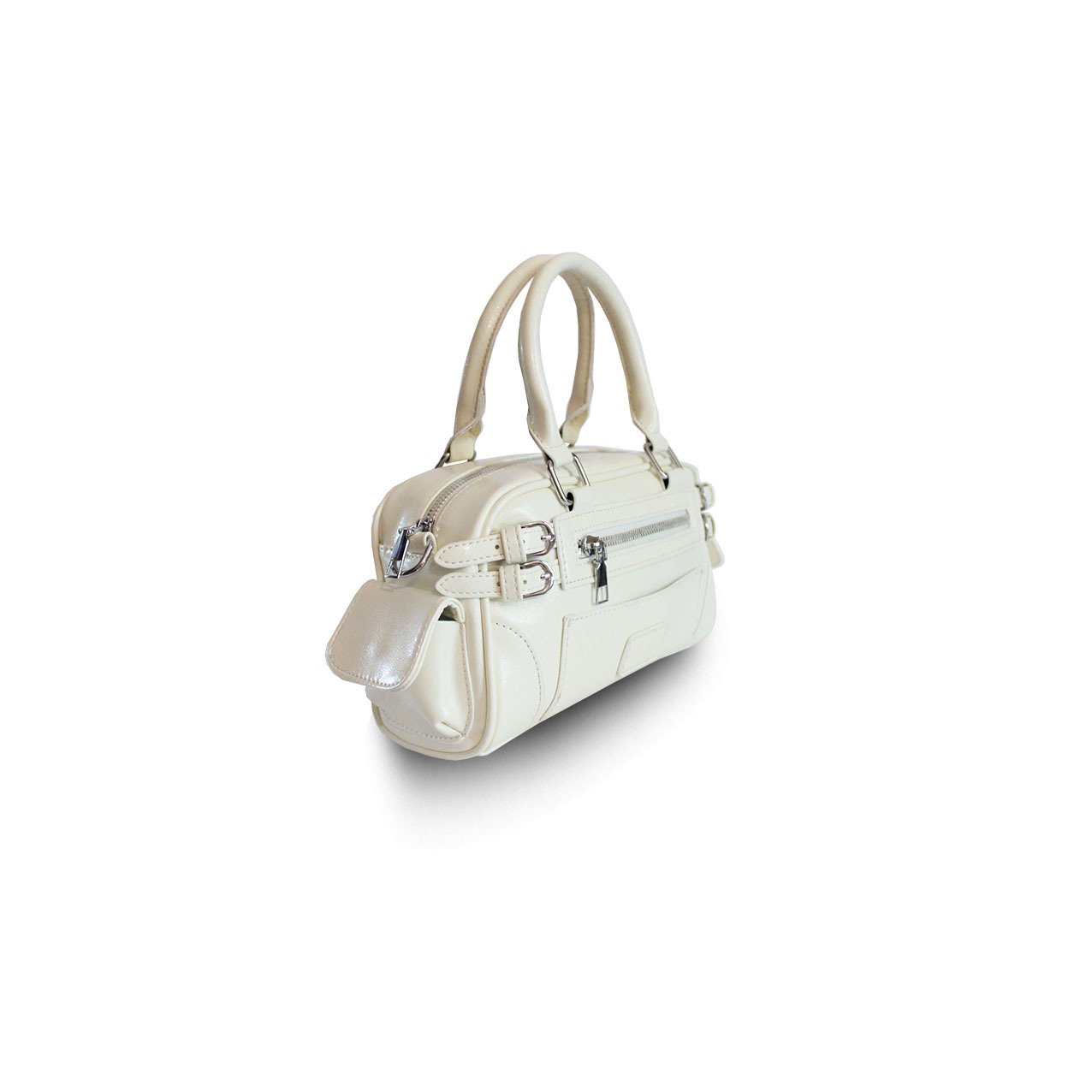 Купить сумку кросс-боди молочного цвета с карманами.