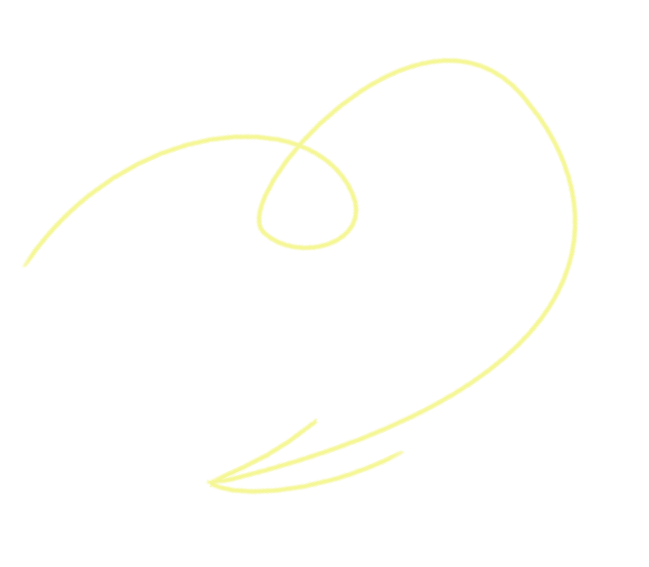 нарисованная желтым карандашом стрелка загогулина