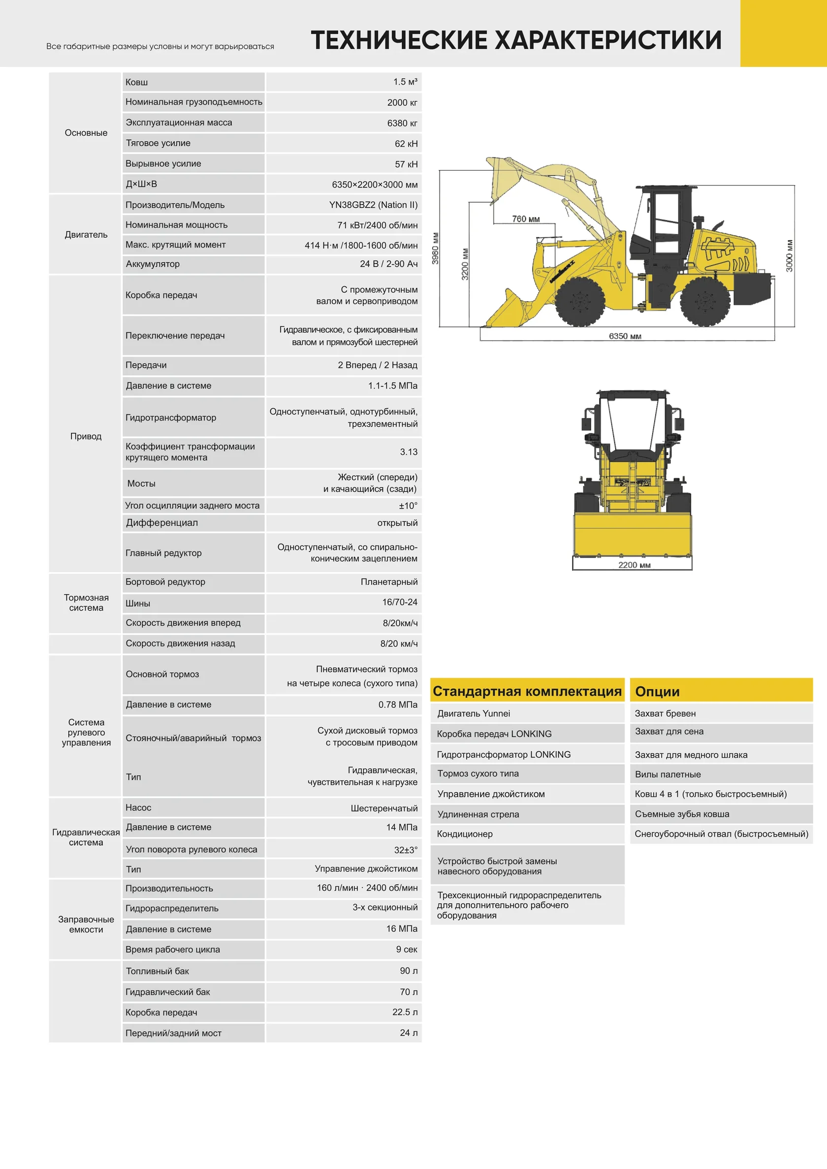 Фронтальный погрузчик LONKING CDM 936N