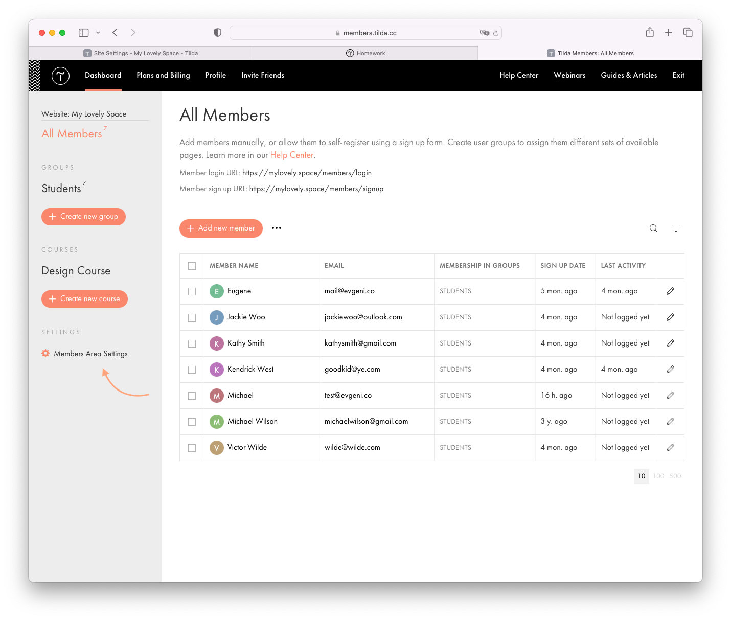 How To Manage Memberships And User Accounts │ Tilda Help Center
