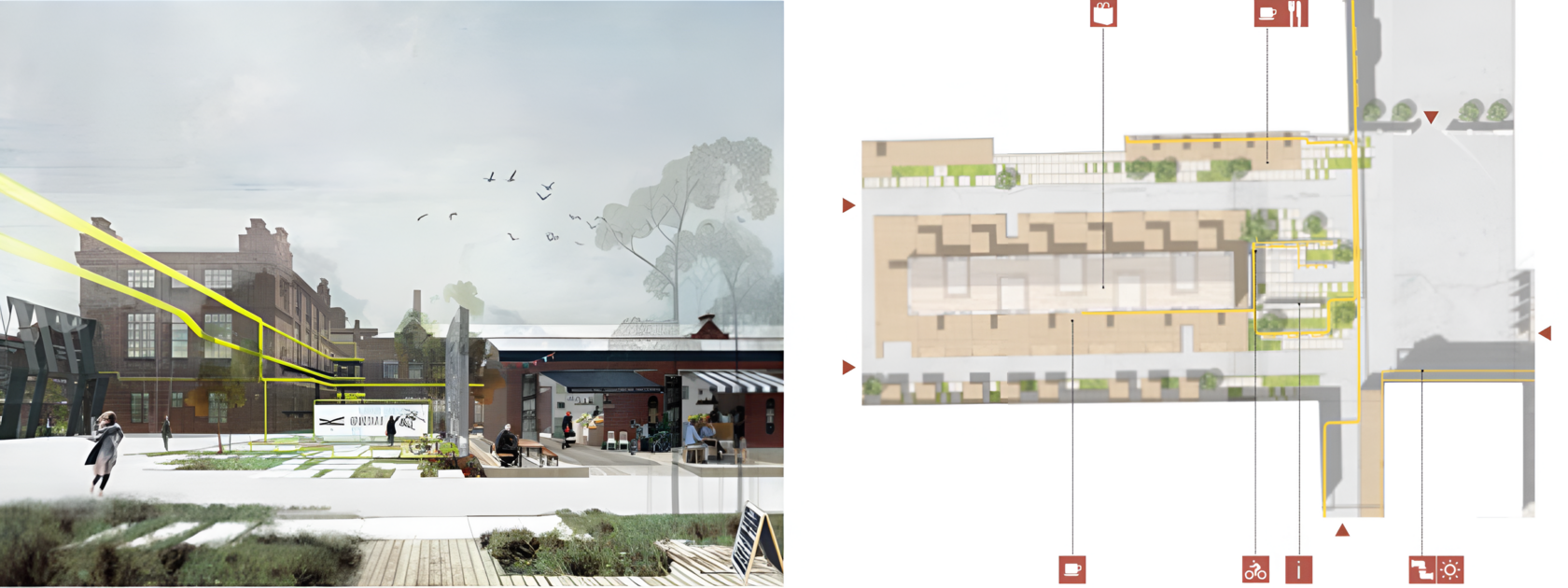 Renovation of the Kristall Factory. Market squareRenovation of the Kristall Factory. Market square