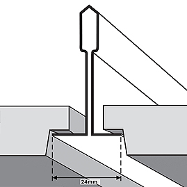 Профиль подвесной системы T24 крупным планом