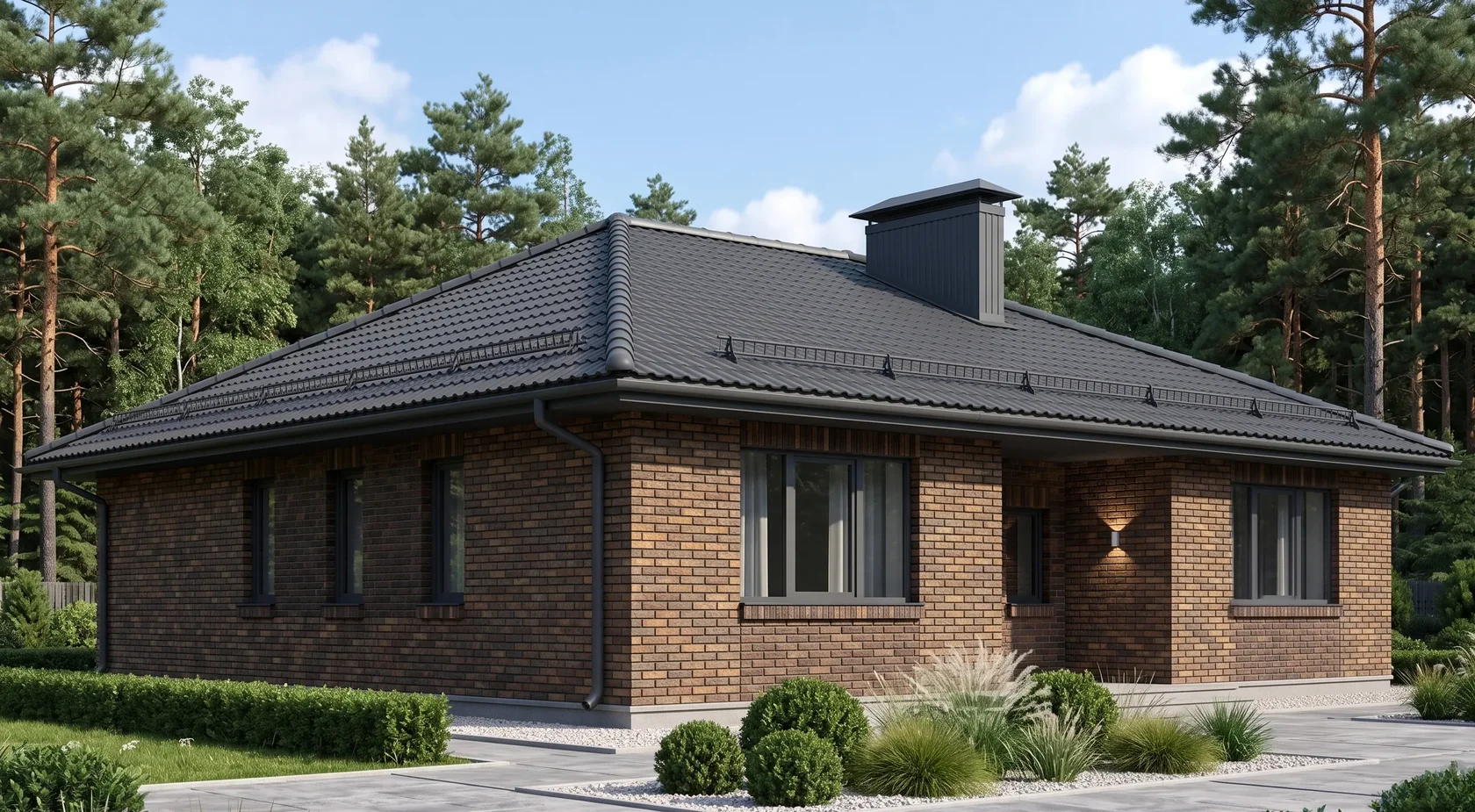 Проект одноэтажного дома с панорамным эркером (C-98): изображение 4