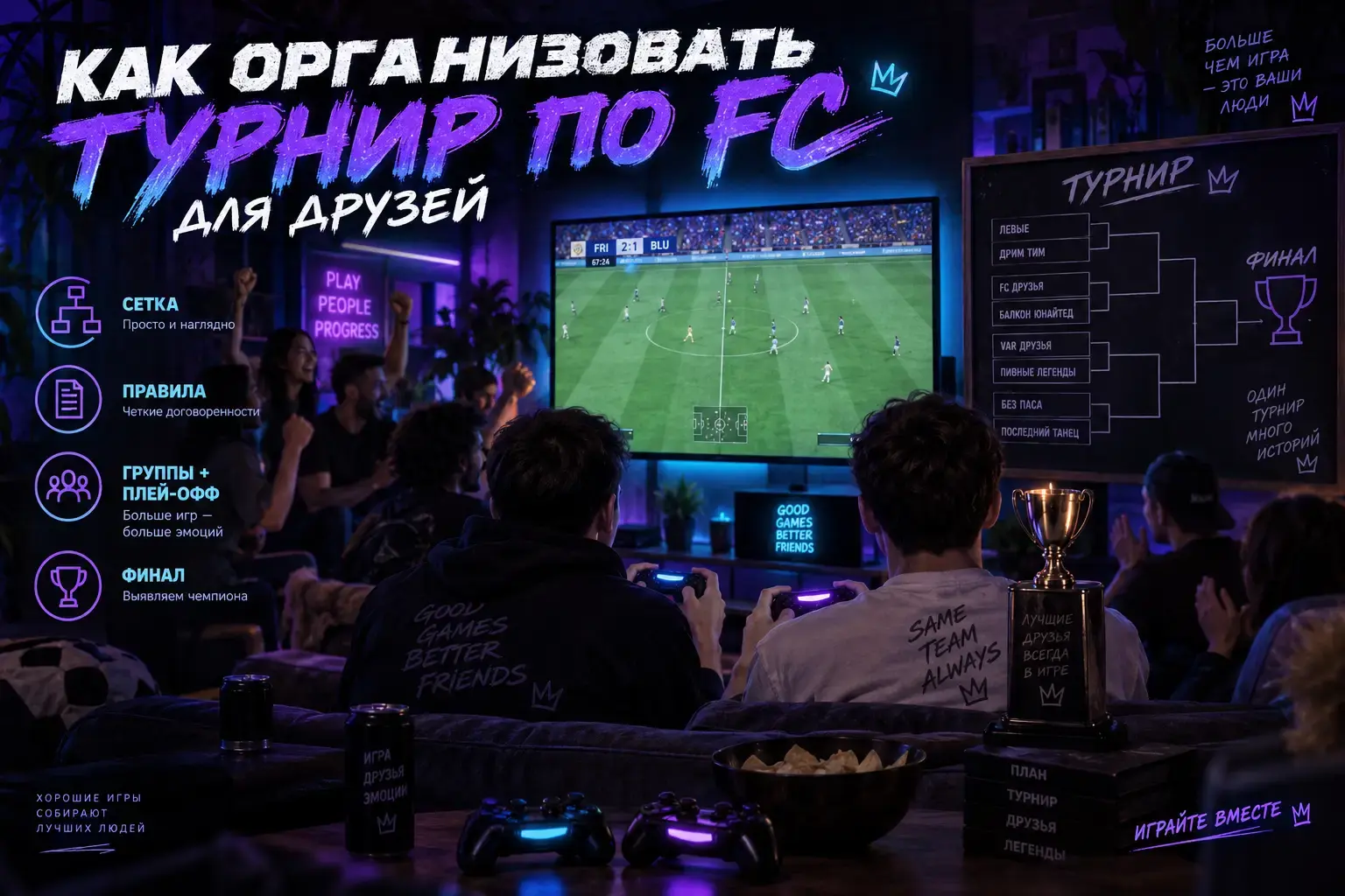 Как организовать турнир по EA Sports FC для друзей: правила и турнирная сетка