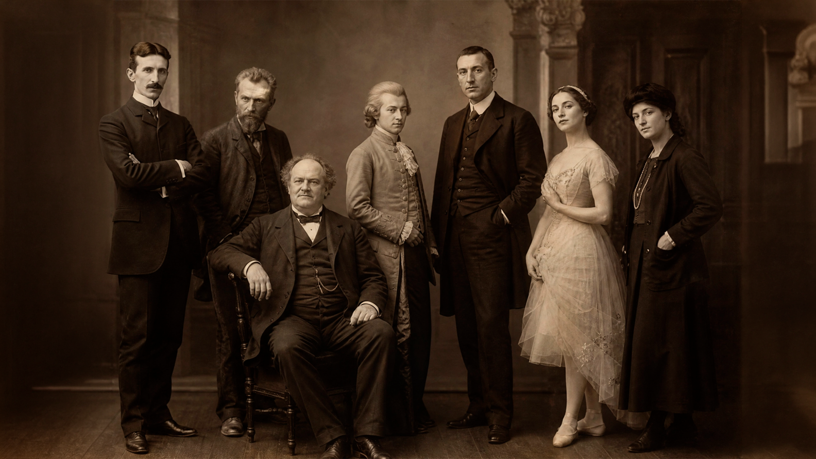 Why Nikola Tesla rather than Albert Einstein Why Vincent van Gogh rather than Leonardo da Vinci Why Anna Pavlova rather than Maya Plisetskaya Why Coco Chanel rather than Christian Dior And why Phineas Taylor Barnum at all alongside Mozart and Rachmaninoff