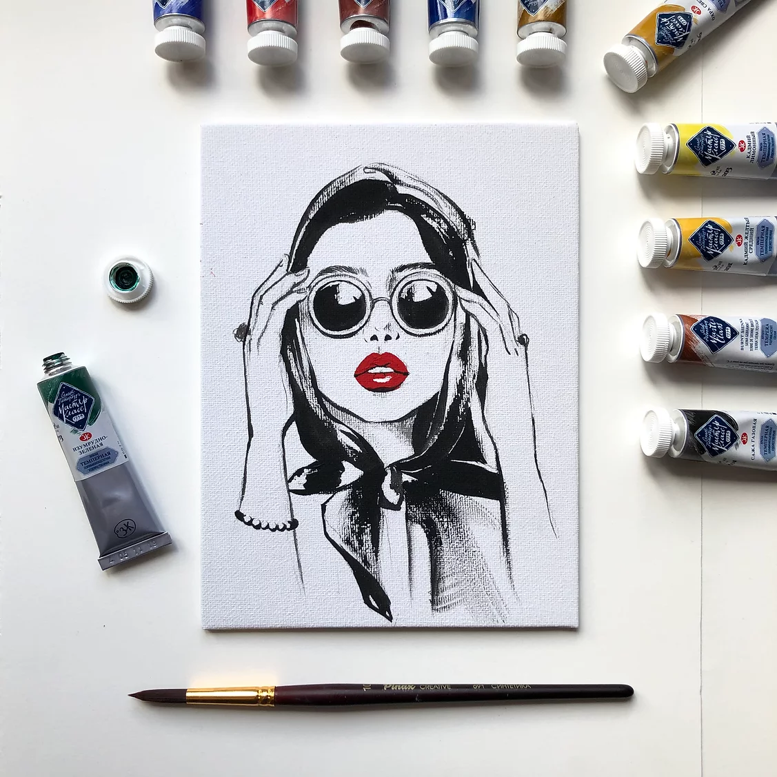 Cкетчи на холстах | Акварельные скетчи